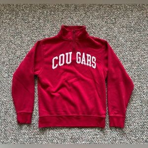 WSU COUGARS 1/2 zip sweatshirt, size medium